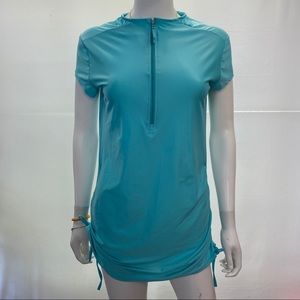 Basic Medium Blue Crew Neck Full Sleeve T Shirt